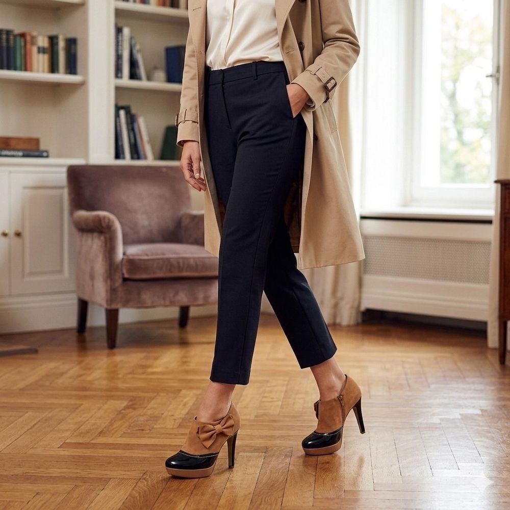 Bruno Menegatti Camel/Black Ankle Platform Heels 8 Brazil